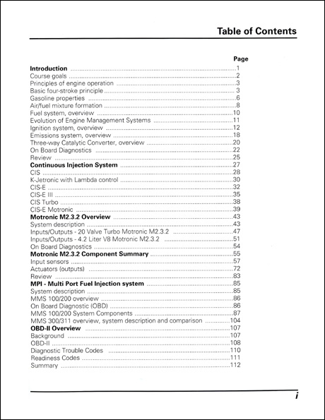 Audi Engine Management Systems Design and Function Technical Service Training Self-Study Program Table of Contents