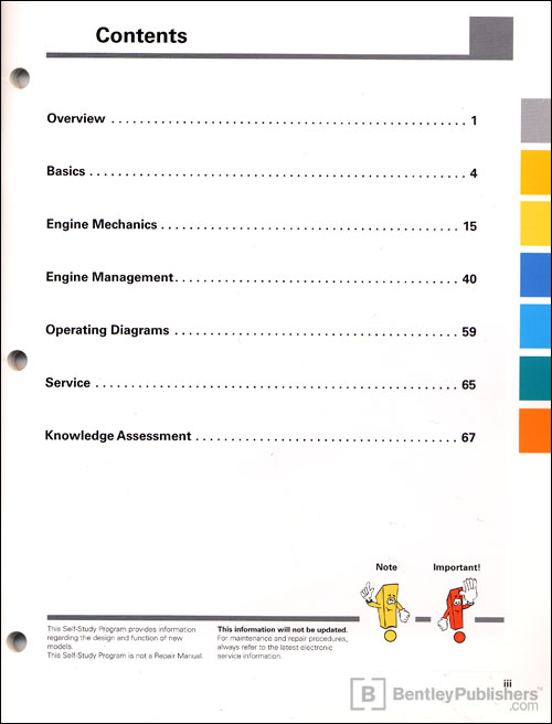 VW 3.2 and 3.6 liter FSI Engine Self-Study Program Table of Contents