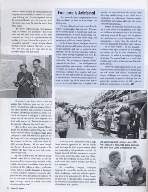 Left: Soldier/Journalist Ludvigsen. Above: With Ford's C100S at Le Mans, 1982. Below: Conferring with driver Klaus Ludwig at Hockenheim,1980.