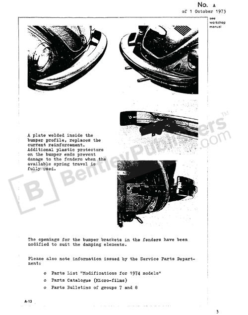 Volkswagen 
Types 1,2,3,4: 
1969-1979
bumper reinforcement