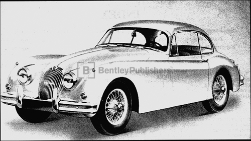 The Jaguar XK 150 Fixed Head Coupe (Hardtop). Excerpted from Jaguar XK 150 Driver's Handbook: 1958-1961, page iii.
(BentleyPublishers.com watermark not printed on actual product.)